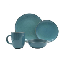 Popular Glaze Blue Restaurant Wedding Luxury Plates Sets